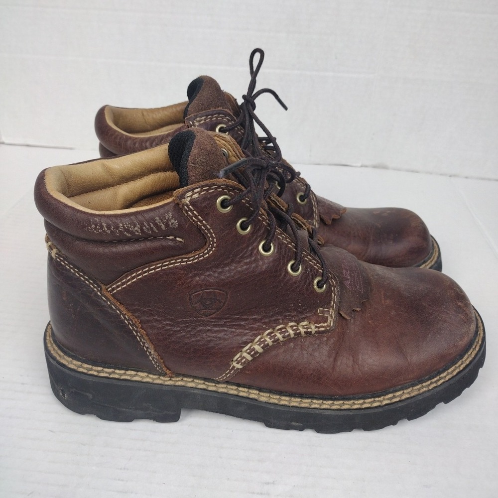 ARIAT Leather Boots Women's 9 B Canyon Lace-Up Brown Work Hiking - Picture 2 of 11